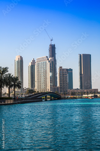 Dubai downtown. East  United Arab Emirates architecture