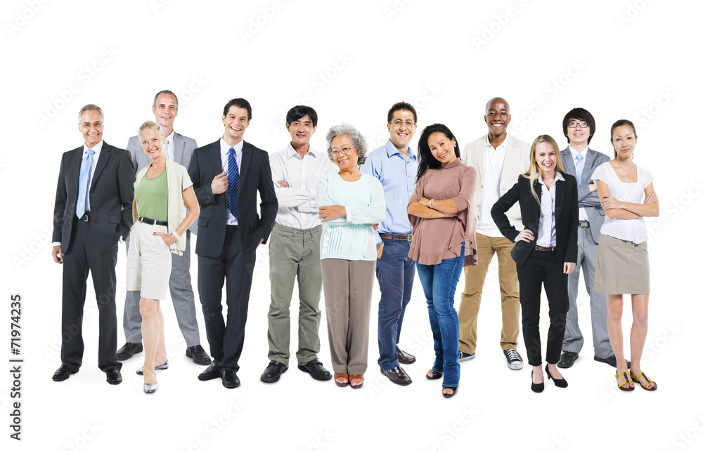 Business People Standing and Happy