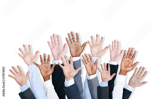 Group of Human Arms Raised