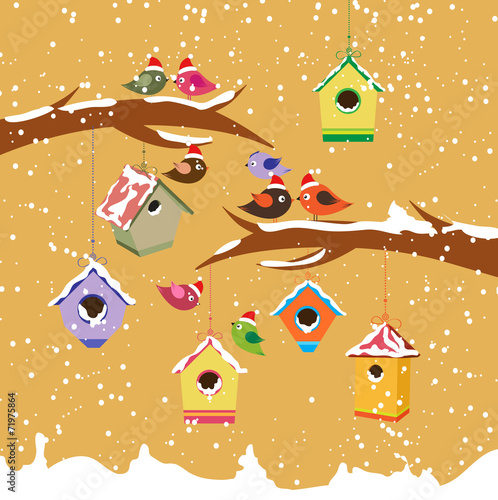 Birdhouse for christmas winter