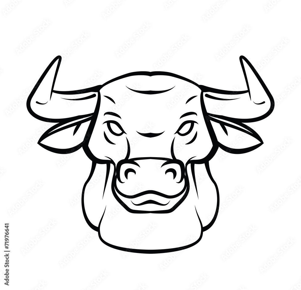 Bull Head Tattoo Vector Illustration