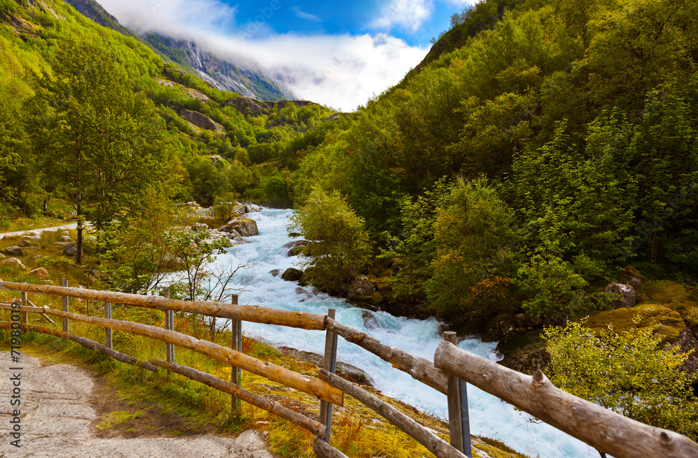 River near Briksdal glacier - Norway River near Briksdal glacier - Norway