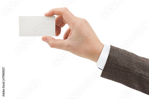 Paper card in hand