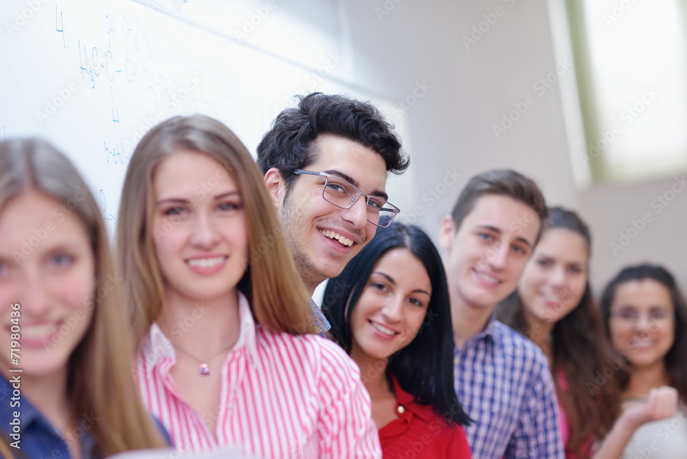 happy teens group in school happy teens group in school