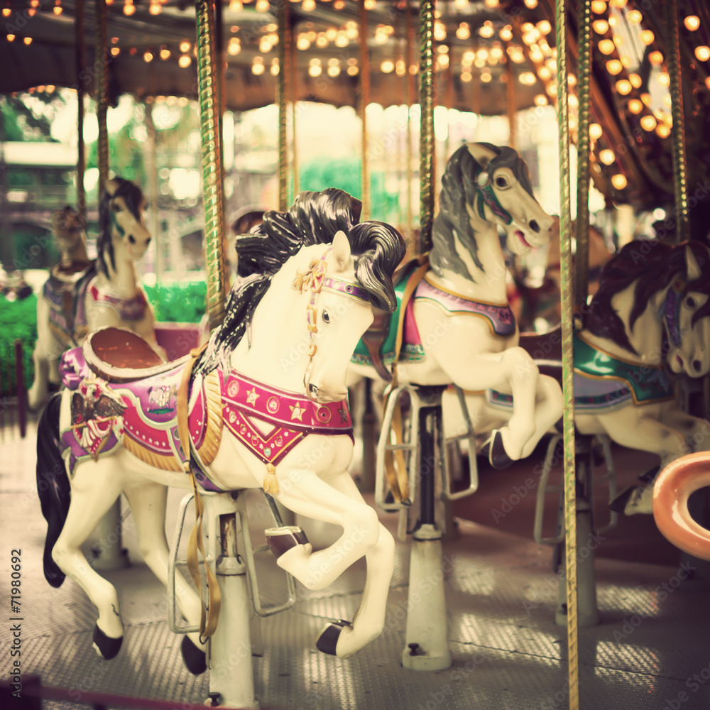 Vintage carousel horses