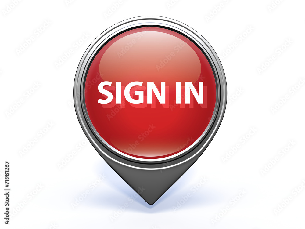 sign in pointer icon on white background sign in pointer icon on white background