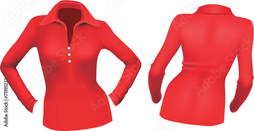 Red blouse. Gradient mesh, eps10.