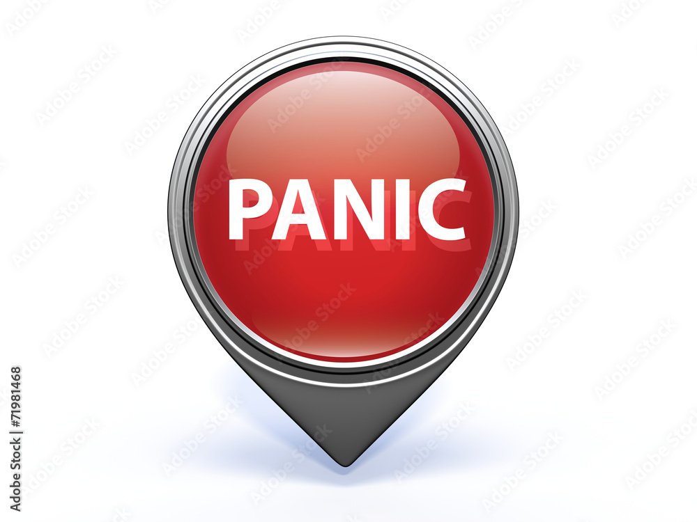 panic pointer icon on white background panic pointer icon on white background