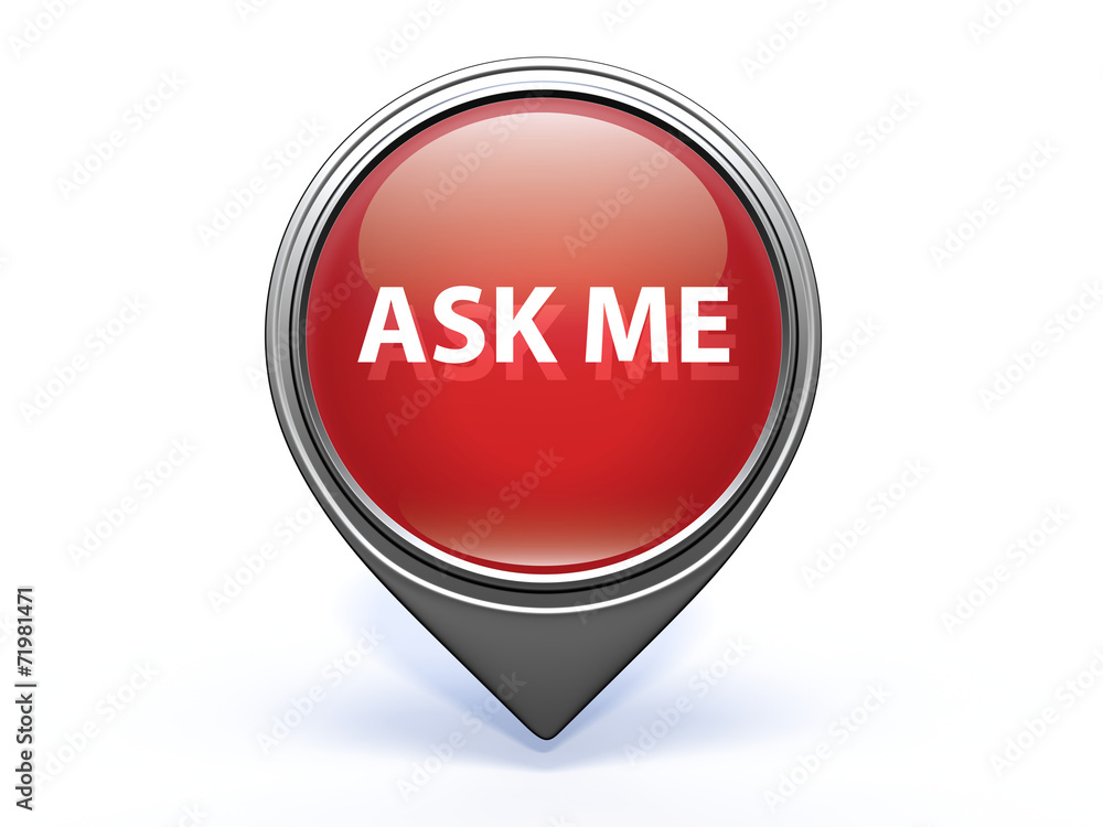ask me pointer icon on white background ask me pointer icon on white background