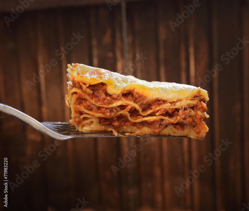 ready lasagna on the blade