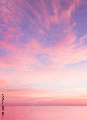 Bright Colorful Sunrise On The Sea With Beautiful Clouds © alma_sacra