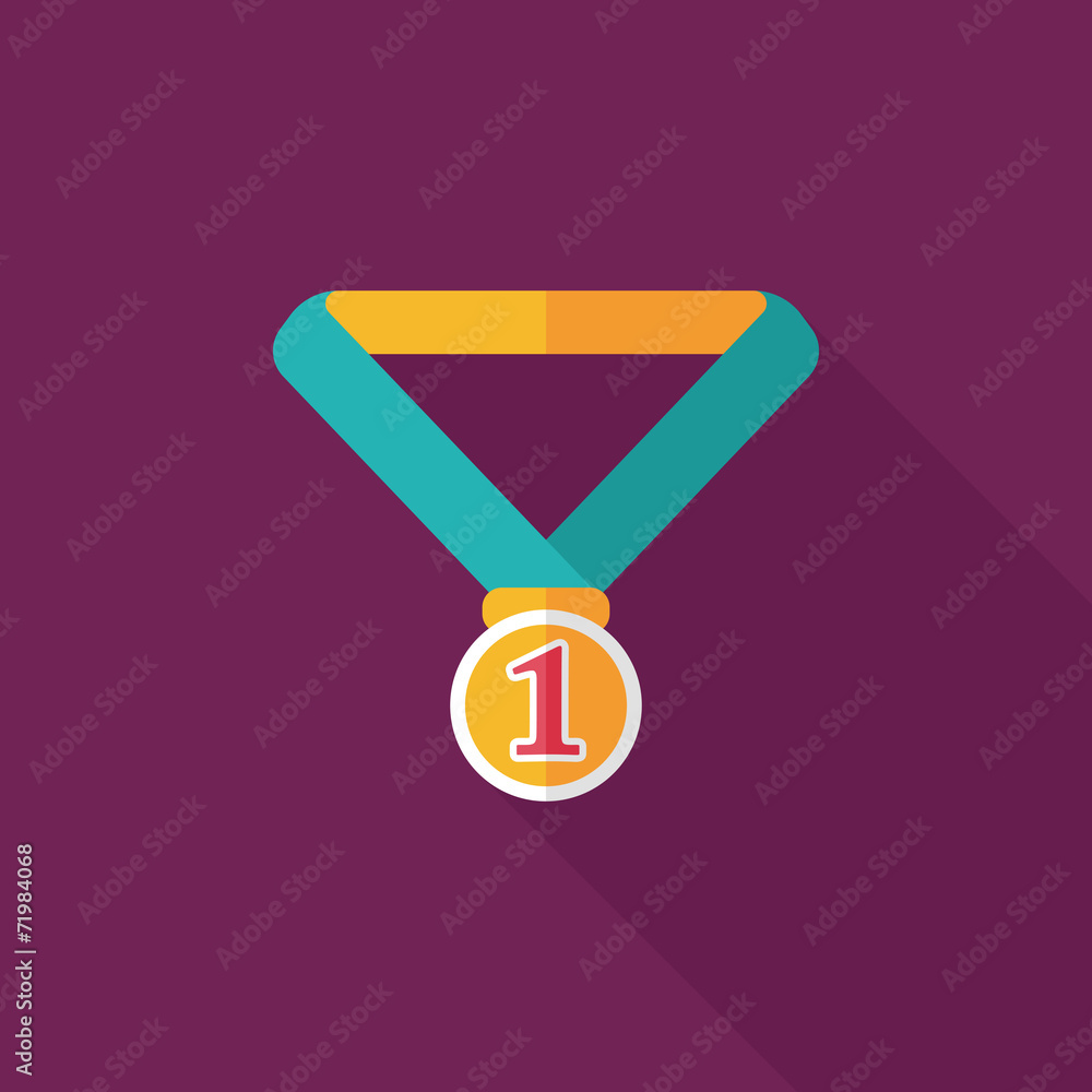 medal flat icon with long shadow,eps10 medal flat icon with long shadow,eps10