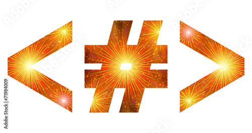 Set of signs, firework