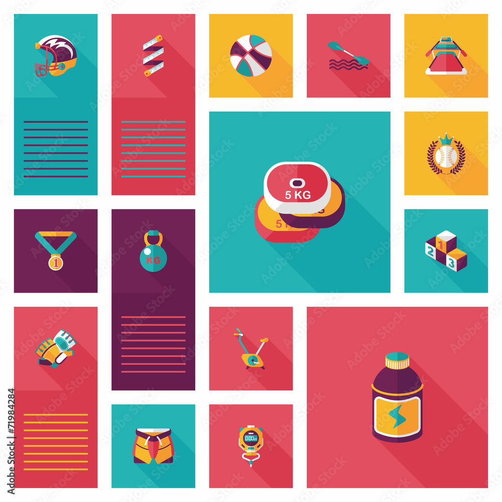 sport flat ui background set, eps10