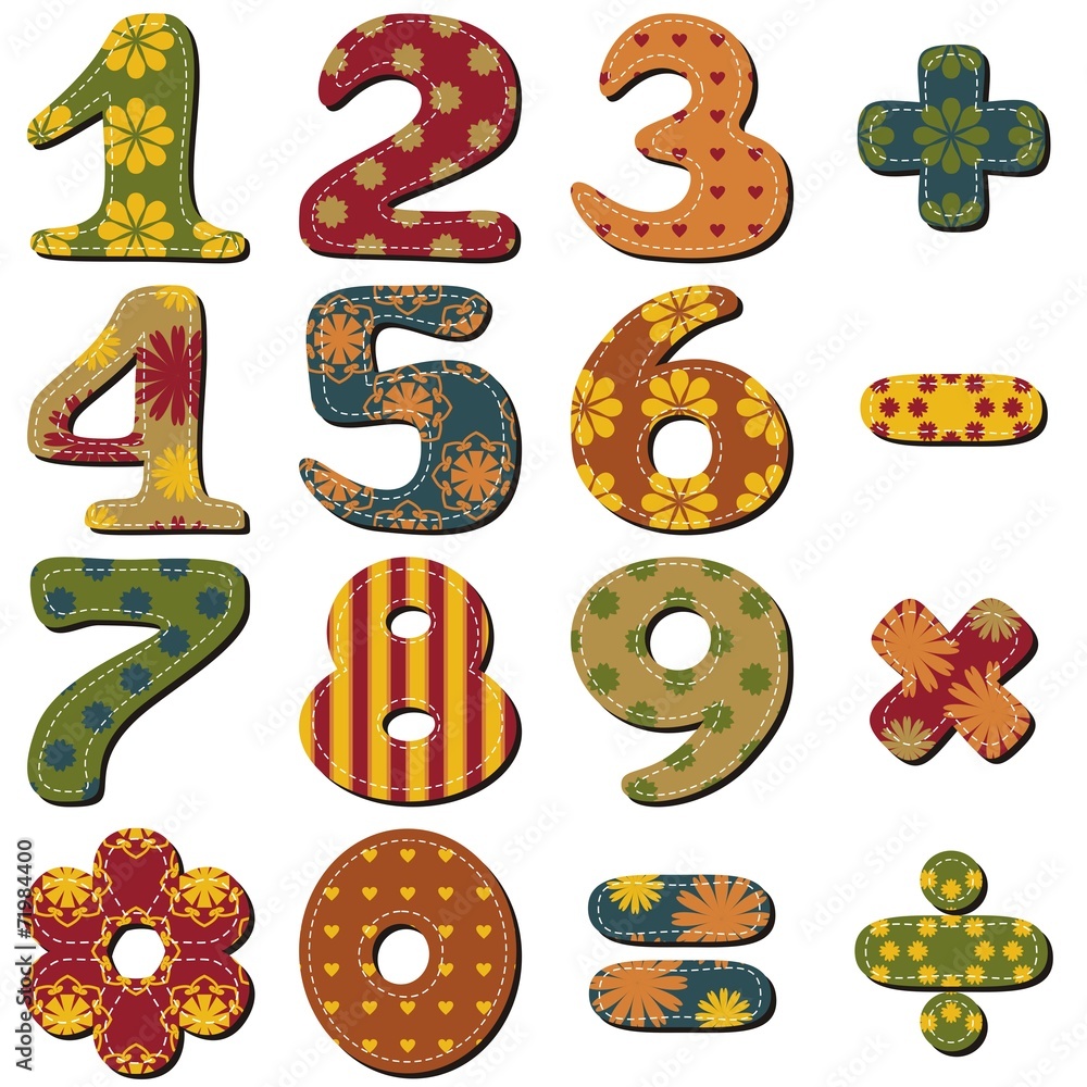 scrapbook numbers and signs on white background scrapbook numbers and signs on white background