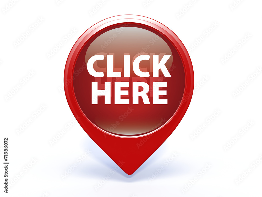 Click here pointer icon on white background Click here pointer icon on white background