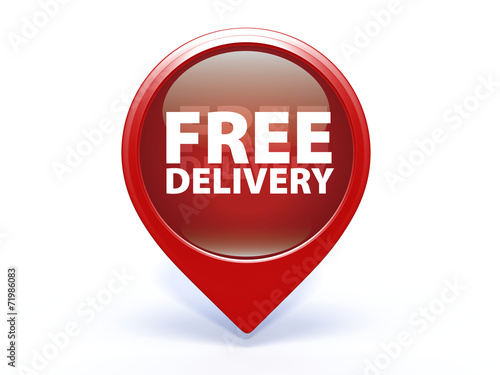 Free delivery pointer icon on white background