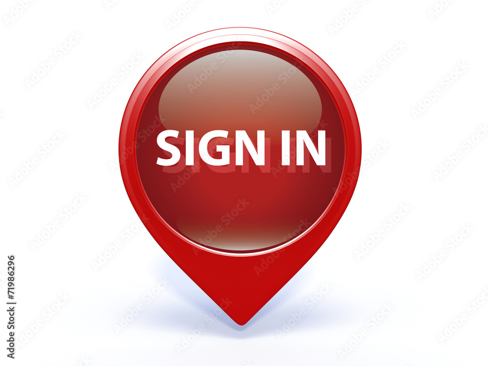 sign in pointer icon on white background sign in pointer icon on white background