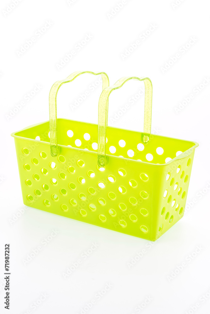 Shopping plastic basket isolated on white background Shopping plastic basket isolated on white background
