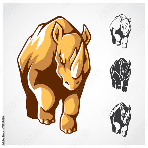 Rhinoceros Symbol. Rhinoceros vector cartoon symbol.