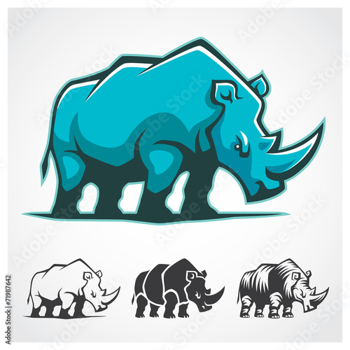 Rhinoceros Symbol. Rhinoceros vector cartoon symbol.