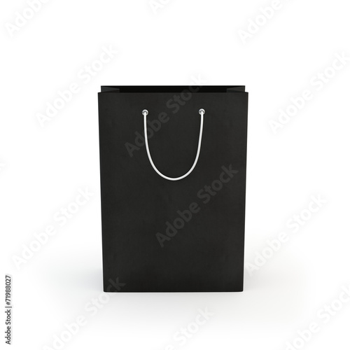 Black paper bag , isolated