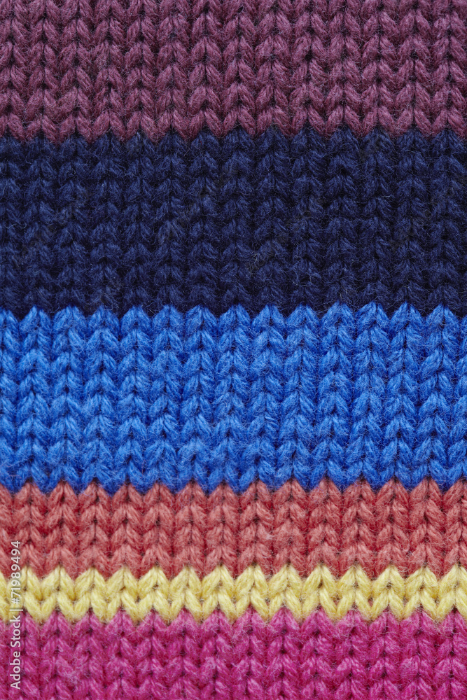 Close up of striped woolen sweater