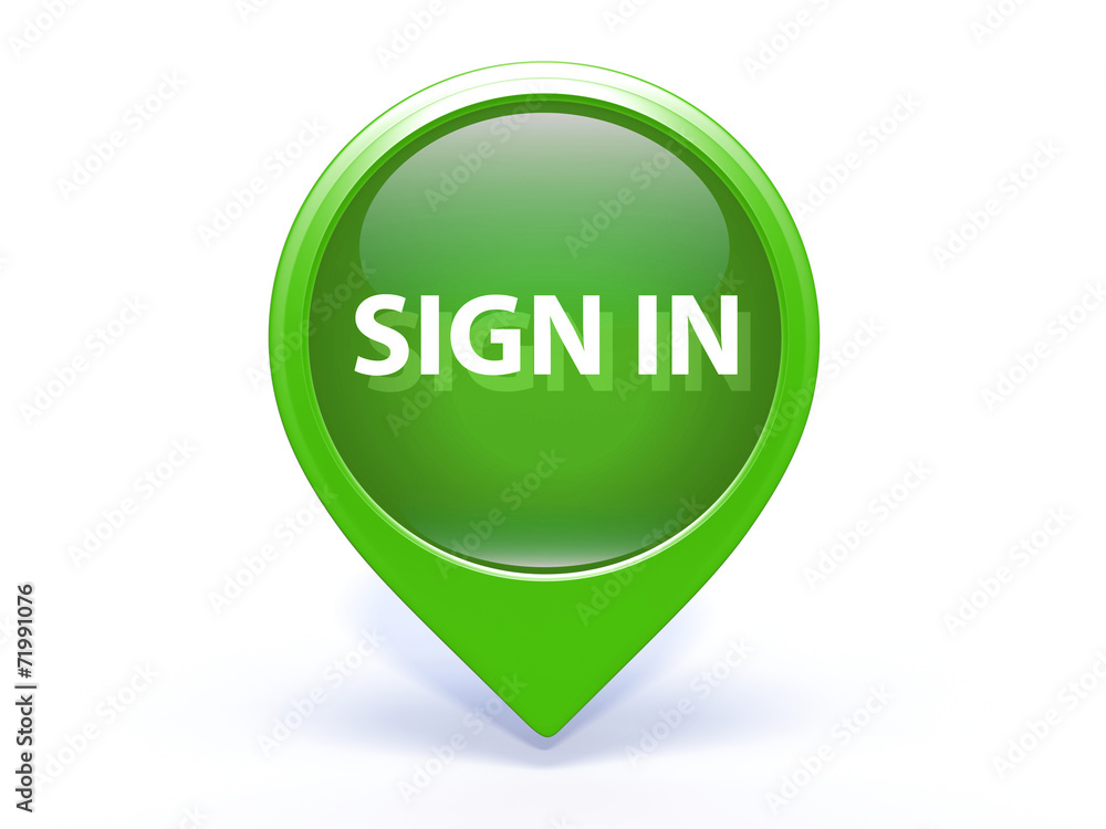 sign in pointer icon on white background sign in pointer icon on white background