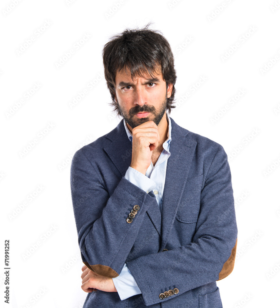 Man thinking over isolated white background Man thinking over isolated white background