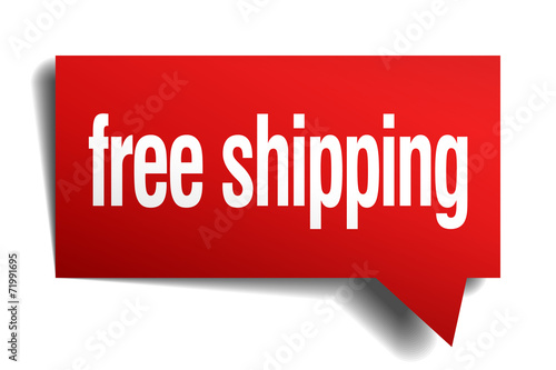 free shipping red 3d realistic paper speech bubble