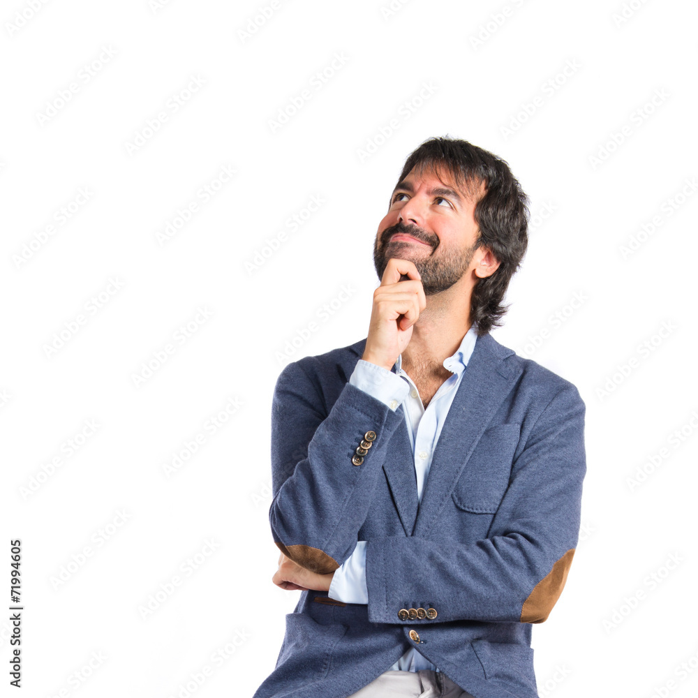 Man thinking over isolated white background Man thinking over isolated white background