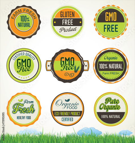 Organic food banners collection