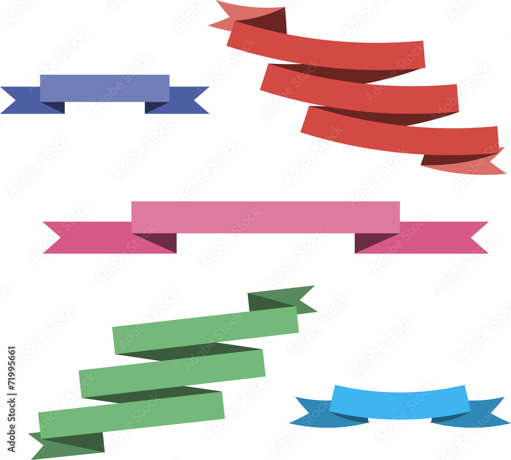Set of ribbons, vector illustration.
