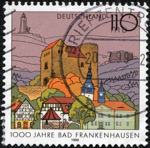 stamp printed in the Germany shows Town of Bad Frankenhausen