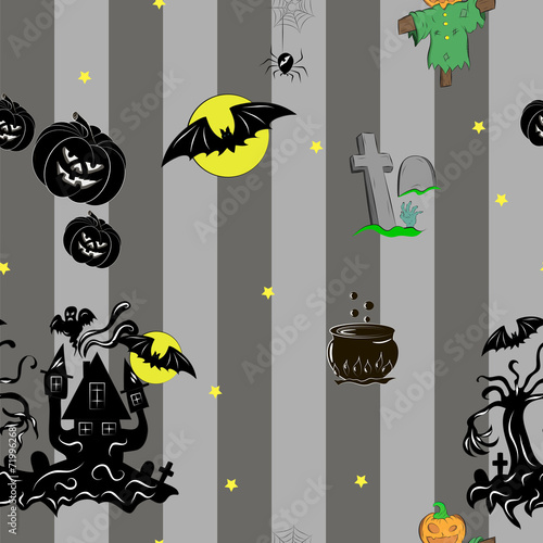 Vector Seamless Halloween Pattern