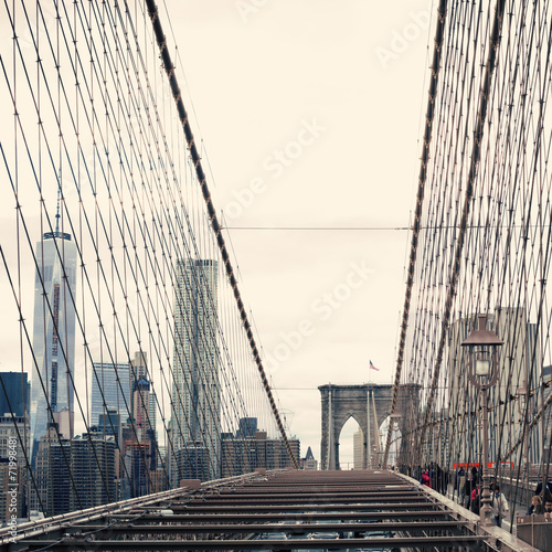 Manhatan Skyline from the Brooklyn Bridge