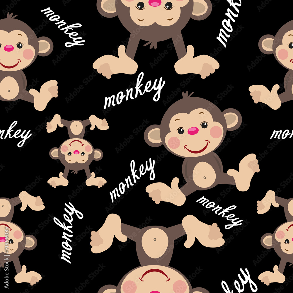 Fototapeta premium Monkey seamless