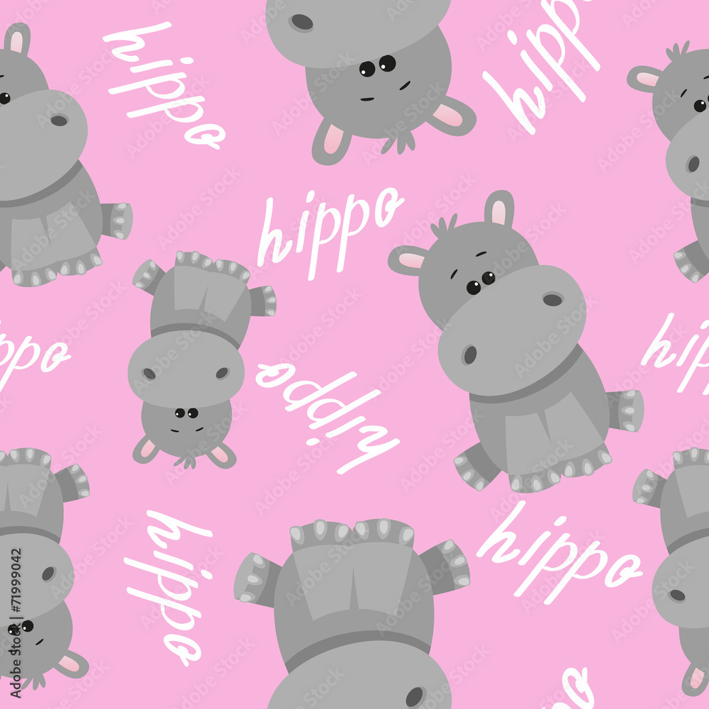 Obraz premium Hippo seamless
