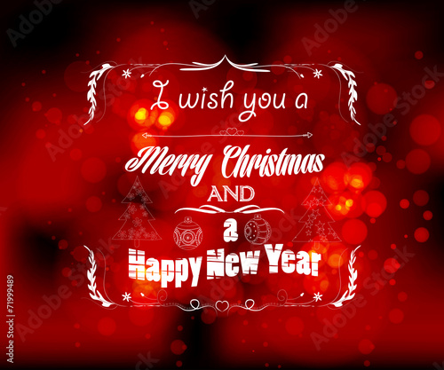 i wish you a christmas and new year greeting card