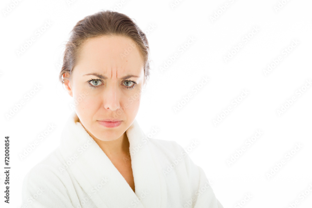 model isolated on plain background upset angry worried model isolated on plain background upset angry worried