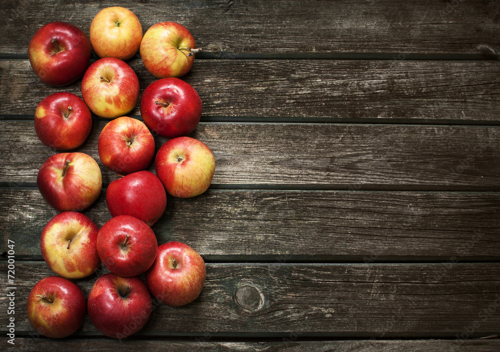Apples on wooden background Apples on wooden background