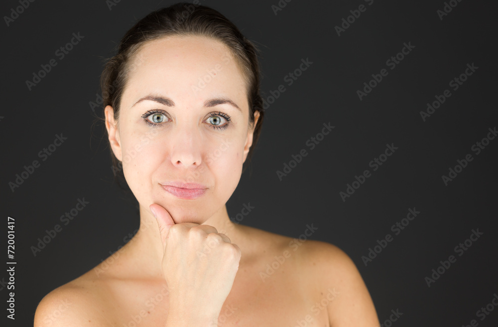 model isolated on plain background thinking model isolated on plain background thinking