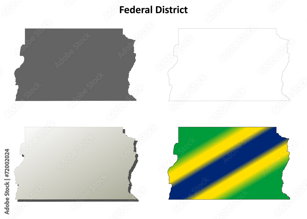 Federal District blank outline map set Federal District blank outline map set