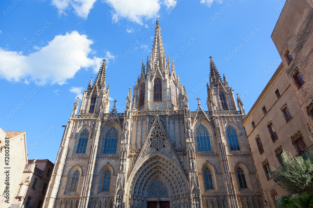 Facade Cathedral of Holy Cross and Saint Eulalia, Barcelona
