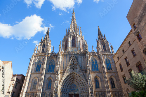 Facade Cathedral of Holy Cross and Saint Eulalia, Barcelona