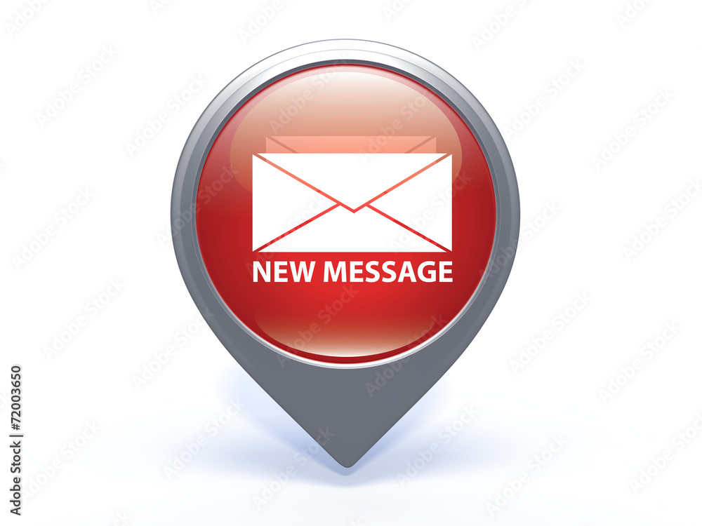 new mesage pointer icon on white background new mesage pointer icon on white background