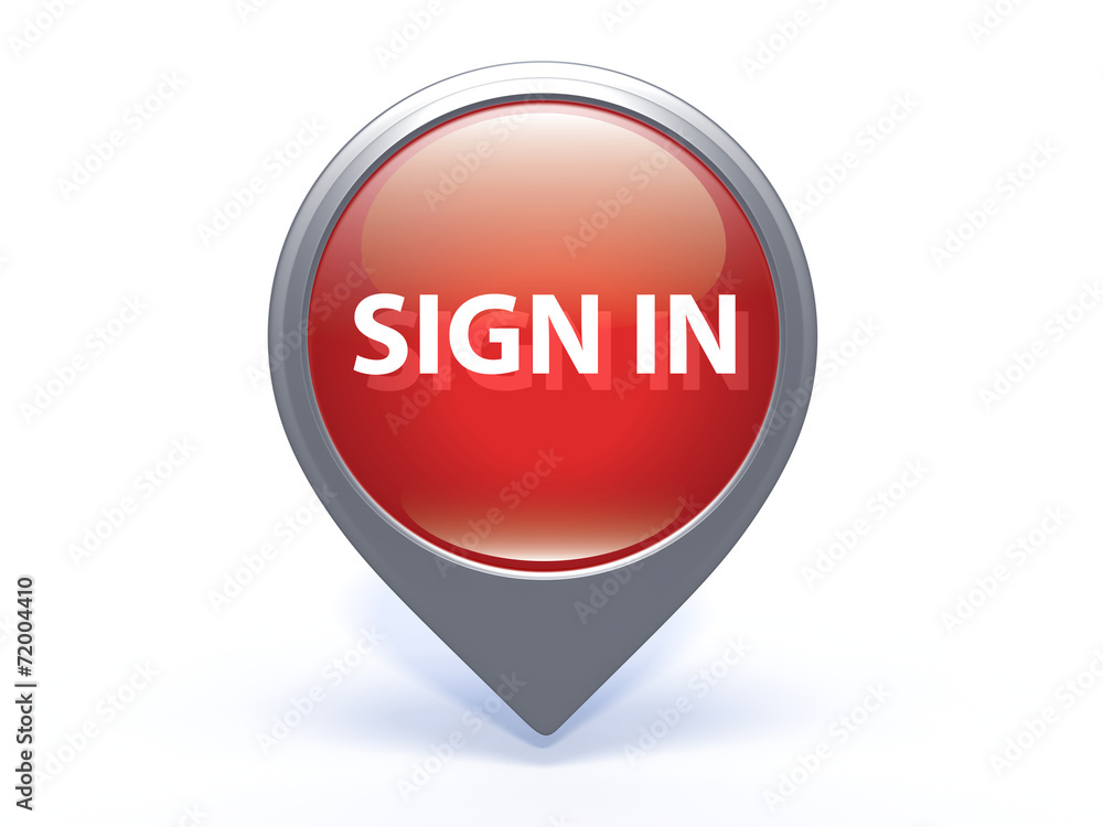 sign in pointer icon on white background sign in pointer icon on white background