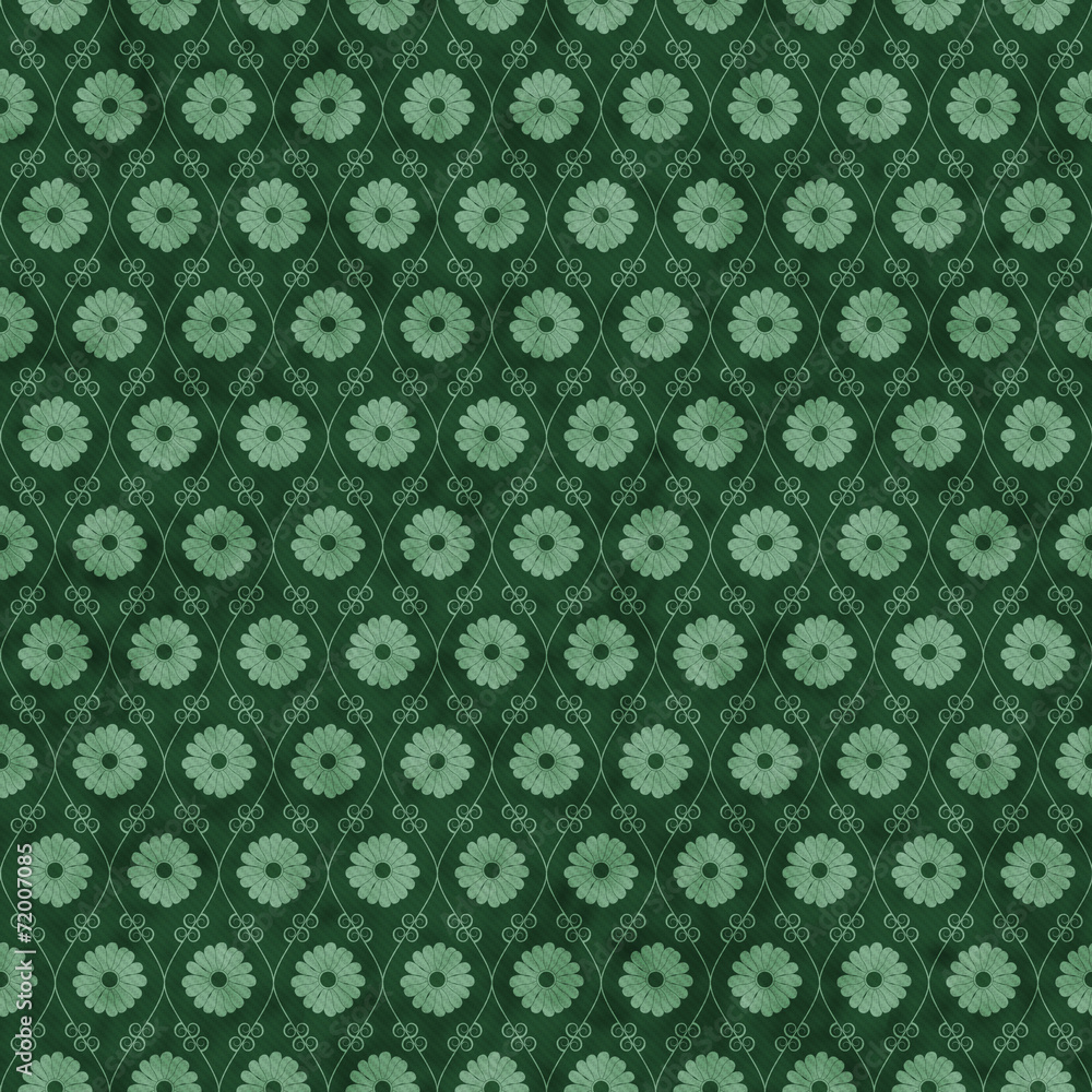 Green Flower Repeat Pattern Background
