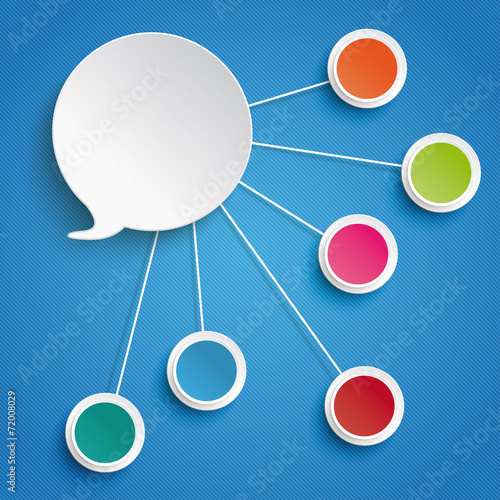 Speech Bubble 5 Circles Blue Background PiAd