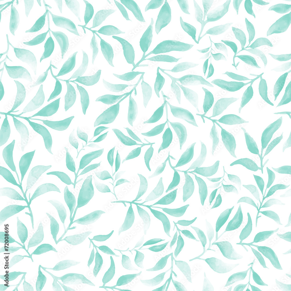 watercolor seamless pattern with leafs and branches watercolor seamless pattern with leafs and branches